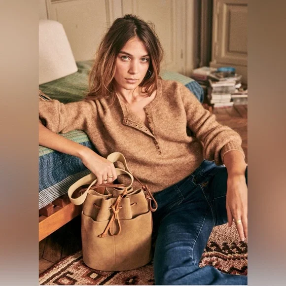 NWOT Sezane Leon Jumper in Camel color - Picture 2 of 5